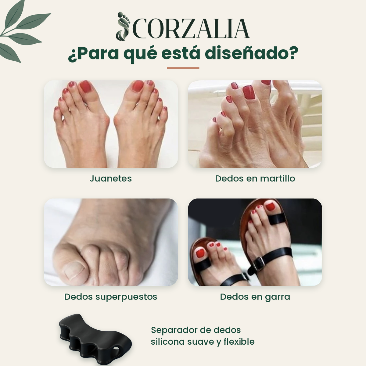 Separador de Dedos de Silicona